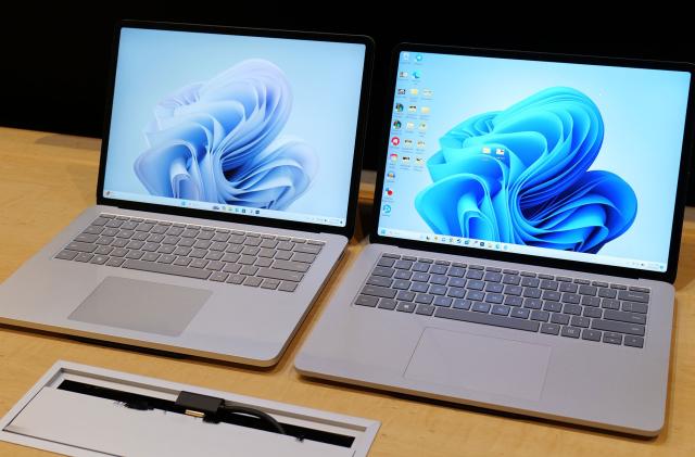 As you can see, Microsoft has messed around much with the new Surface Laptop Studio 2's design (left) when compared to the original. 
