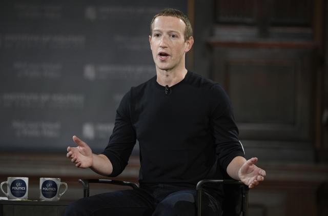 FILE - Mark Zuckerberg speaks at Georgetown University, on Oct. 17, 2019, in Washington. Meta CEO Mark Zuckerberg will kick off the tech giant’s Connect developer conference on Wednesday, Sept. 27, 2023, with a focus on virtual and augmented reality and artificial intelligence. (AP Photo/Nick Wass, File)